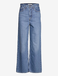 HIGH LOOSE ARE YOU READY - wide leg jeans - med indigo - worn in
