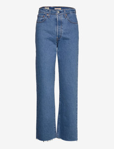 RIBCAGE STRAIGHT ANKLE JAZZ WA - raka jeans - med indigo - worn in