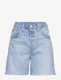 501 MID THIGH SHORT SAMBA TANG - denim shorts - light indigo - worn in