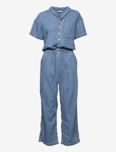 CINCHED JUMPSUIT PLAY DAY - jumpsuits - med indigo - flat finish