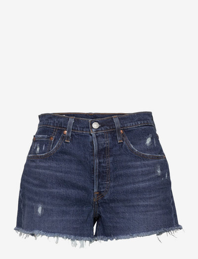 501 ORIGINAL SHORT SALSA DESTI - jeansowe szorty - dark indigo - worn in