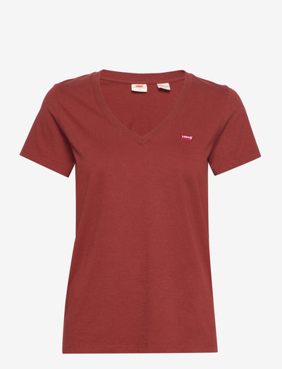 PERFECT VNECK FIRED BRICK - t-shirts - reds