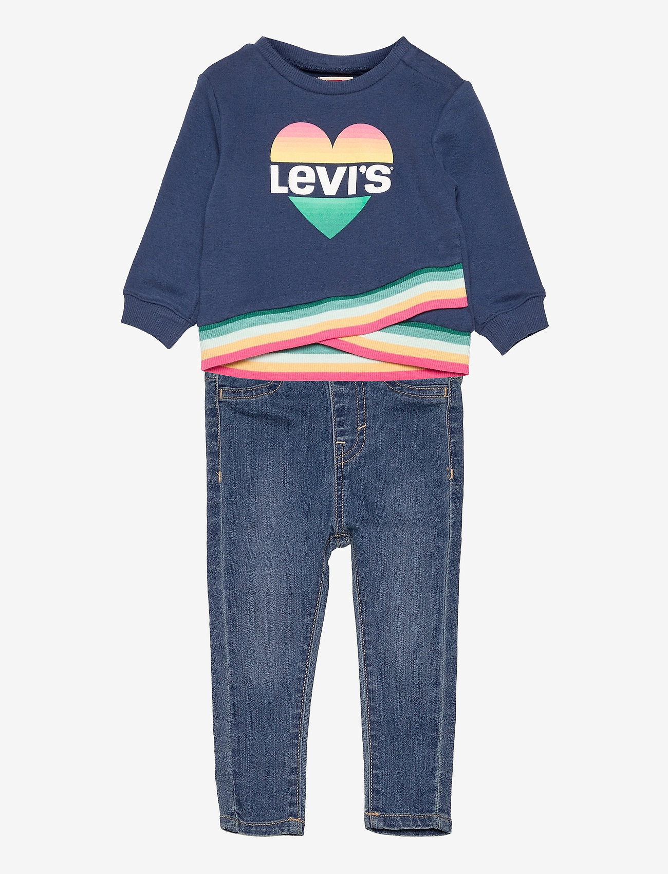 Lvg Rib Crew W Jeans Set