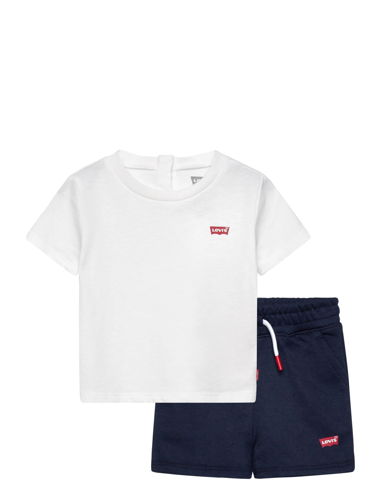 Levi's Ks-Knit Short Set, 86, White, Sæt > Sæt Med Kortærmet T-Shirt, Børn