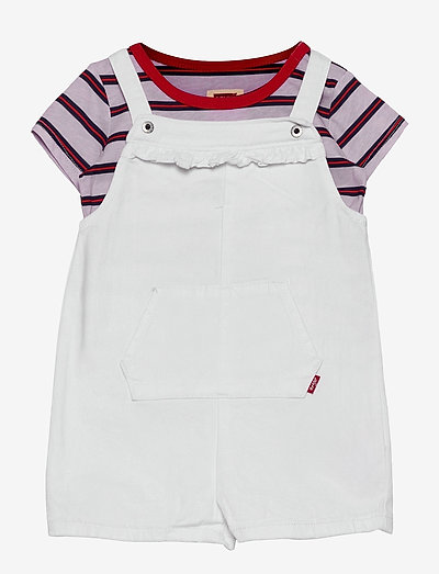 SHORTALLS & TEE SHIRT - sett med kortermede t-skjorter - white