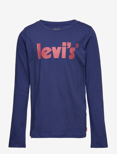 LVG L/S POSTER LOGO TOP - t-shirts à manches longues - blue