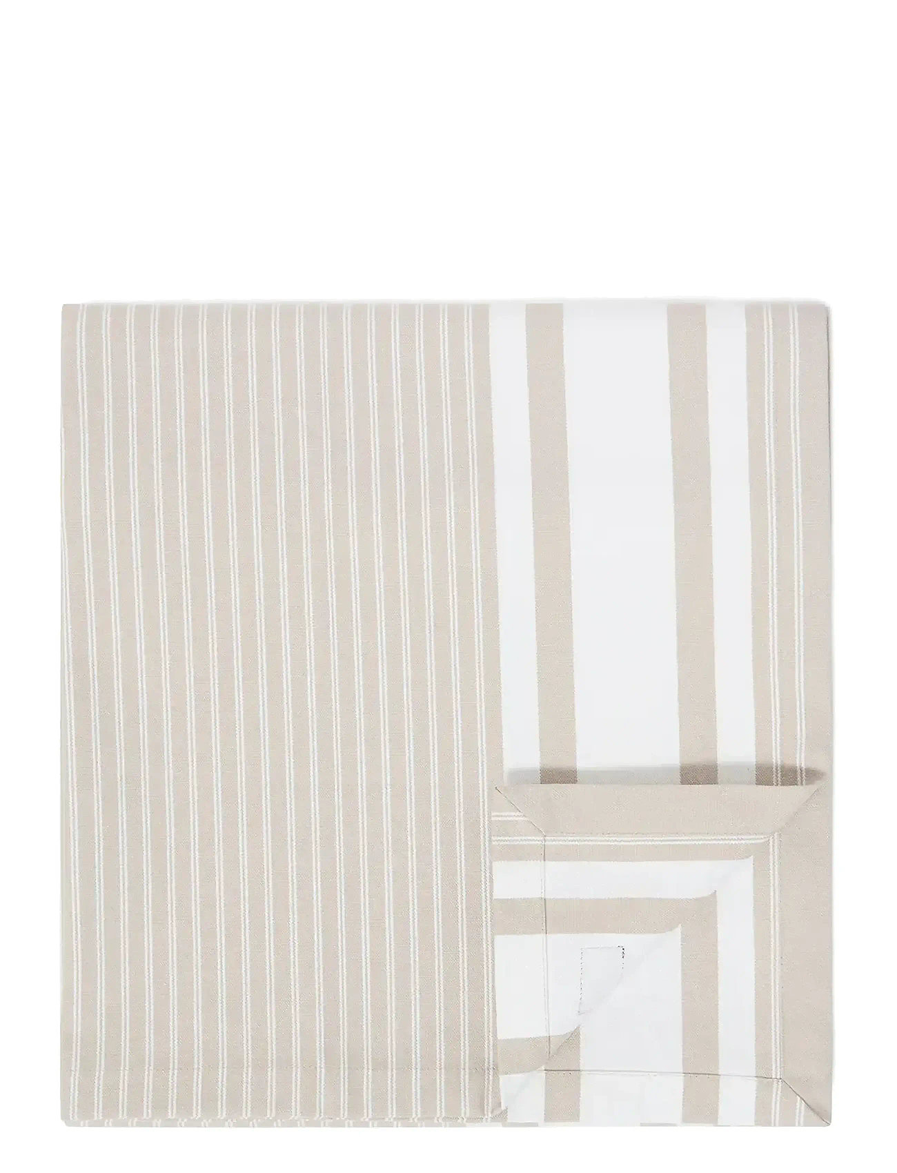Lexington Home Icons Striped Org Cotton Oxford Tablecloth, 180X180, Beige, Køkkentekstiler > Duge Og Bordløbere, Unisex