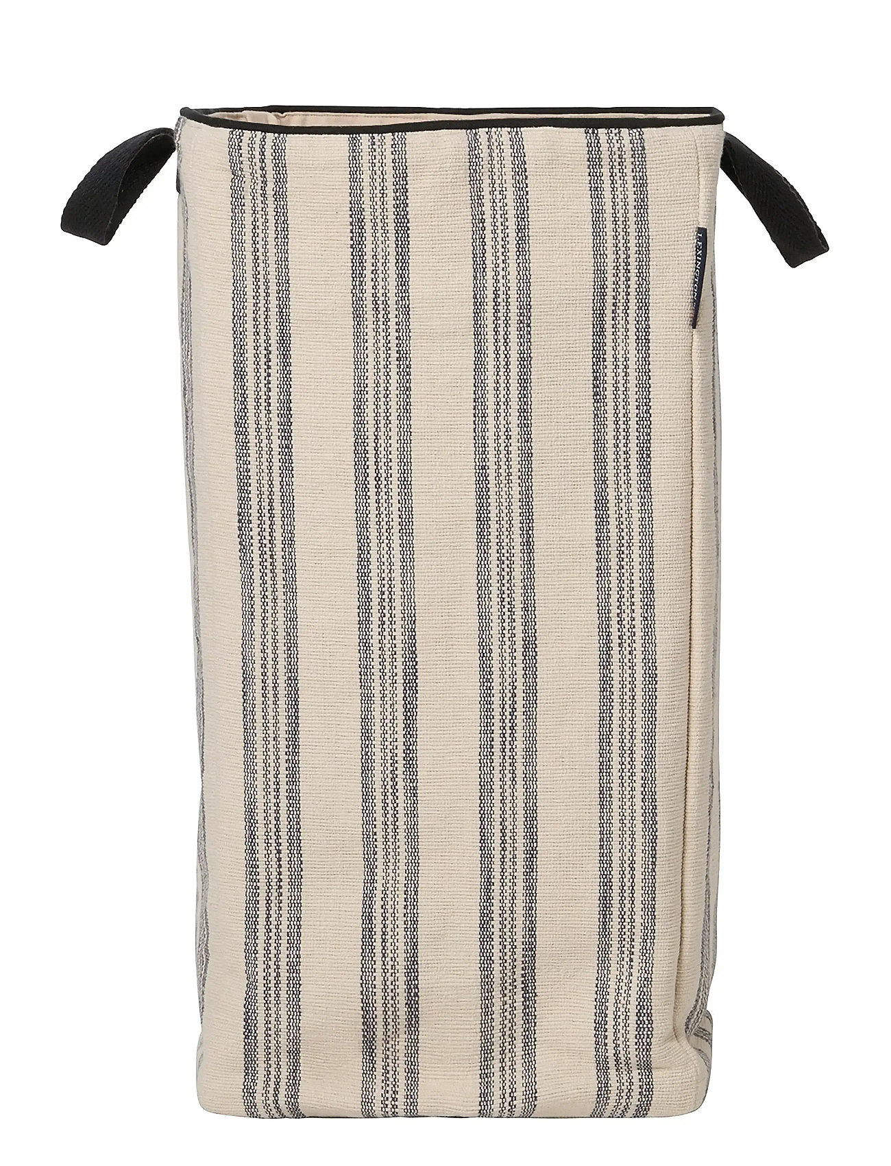 Lexington Home Striped Org Cotton Canvas Laundry Basket, One Size, Black, Opbevaring > Vasketøjskurve, Unisex