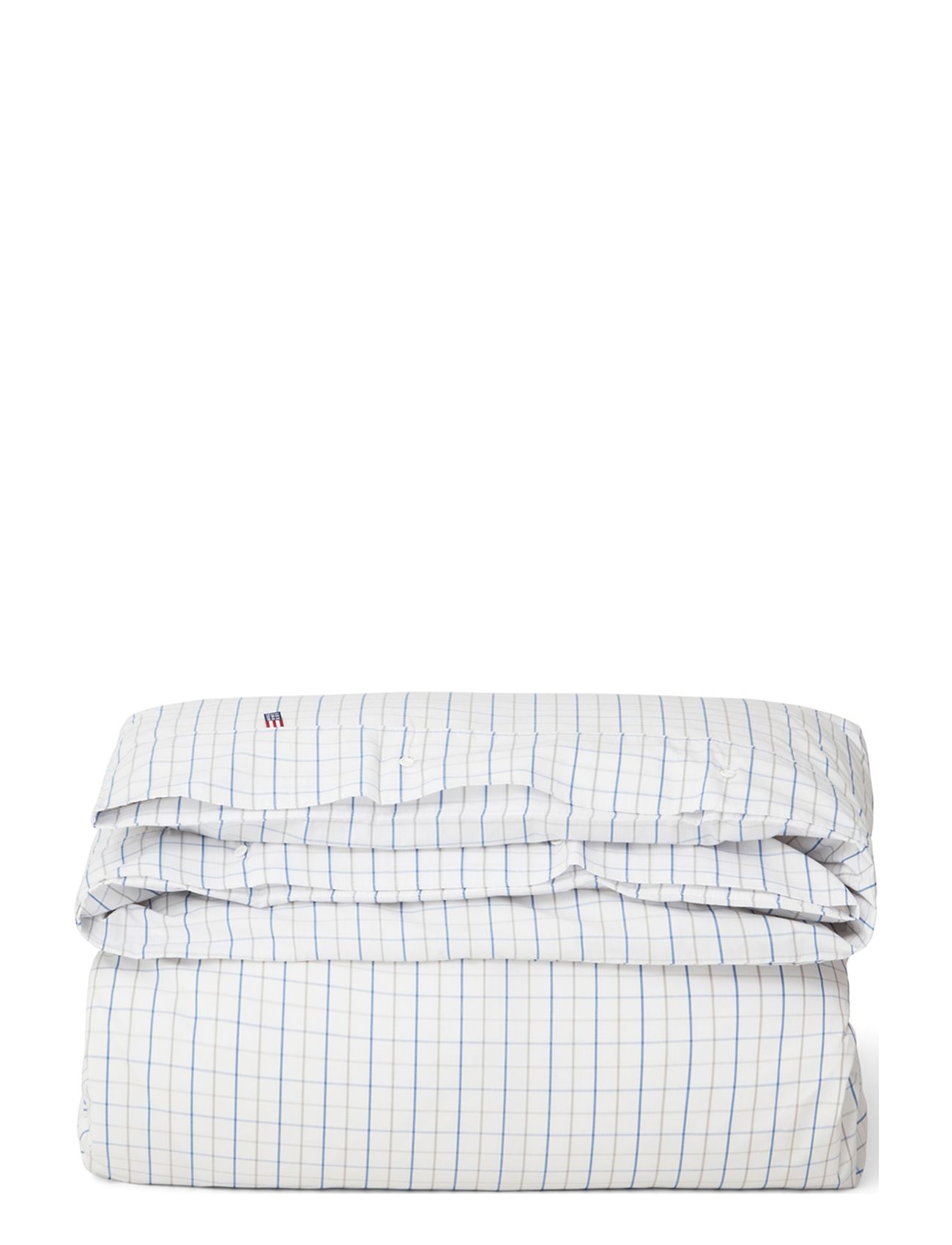 LEXINGTON Einrichtung Checked Baumwolle Poplin Bettbezug Weiß - 160X210 - Unisex