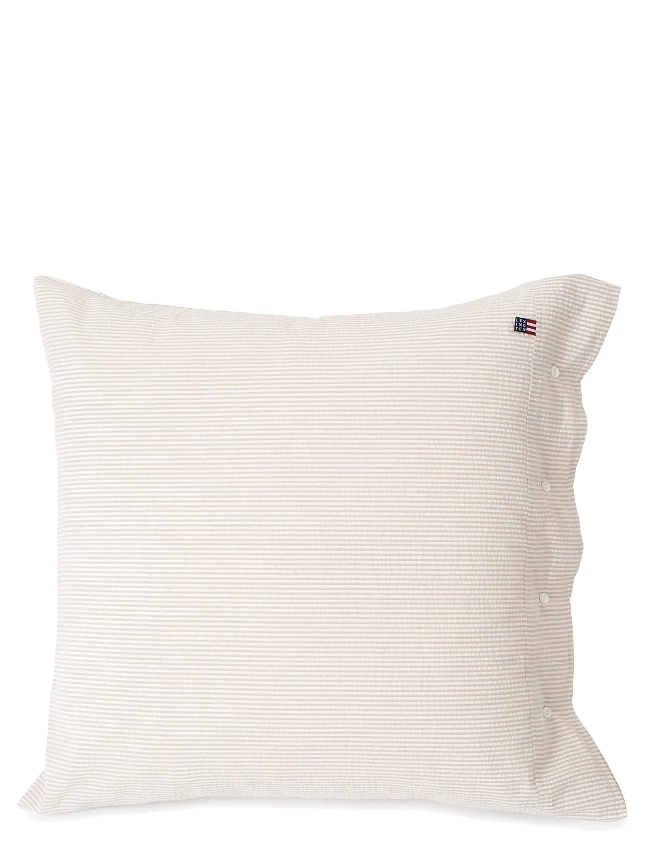 LEXINGTON Einrichtung Beige/Weiß Gestreift Baumwolle Seersucker Pillowcase Beige - 70X90 - Unisex