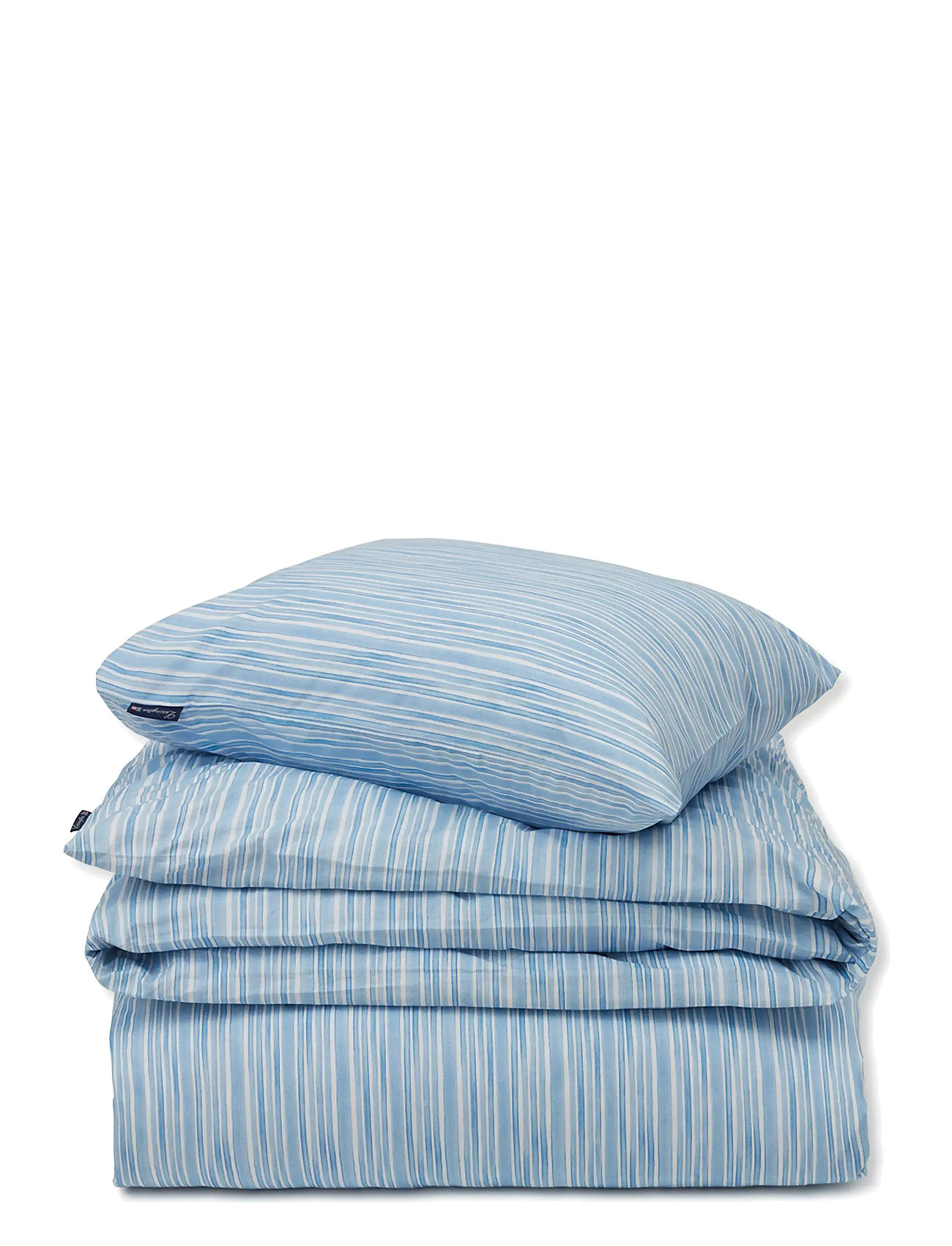 LEXINGTON Einrichtung Blau/Weiß Gestreift Baumwolle Poplin Bed Set Blau - 140X200/50X75 - Unisex