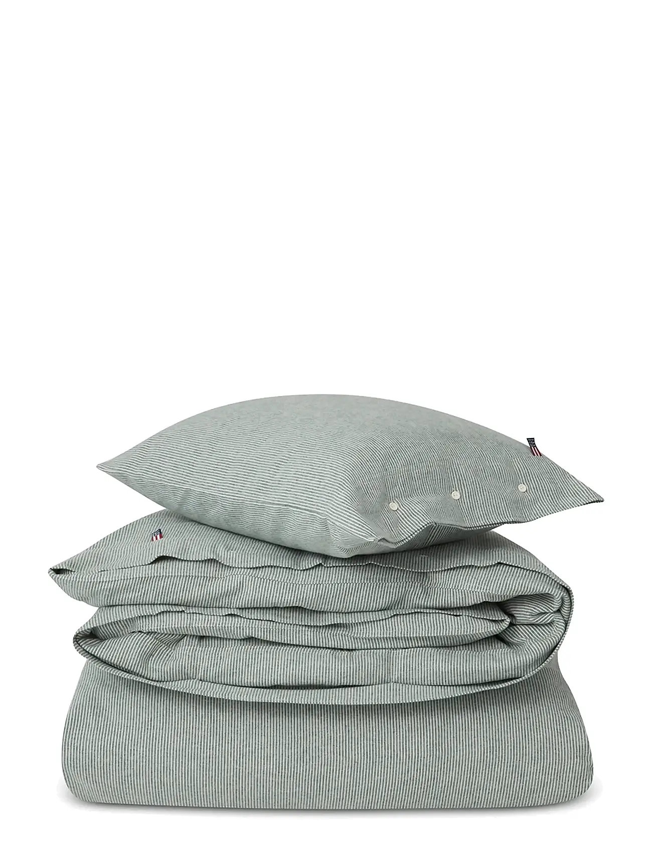 LEXINGTON Einrichtung Gestreift Baumwolle Flannel Bed Set Grau - 260X220/65X65X2 - Unisex