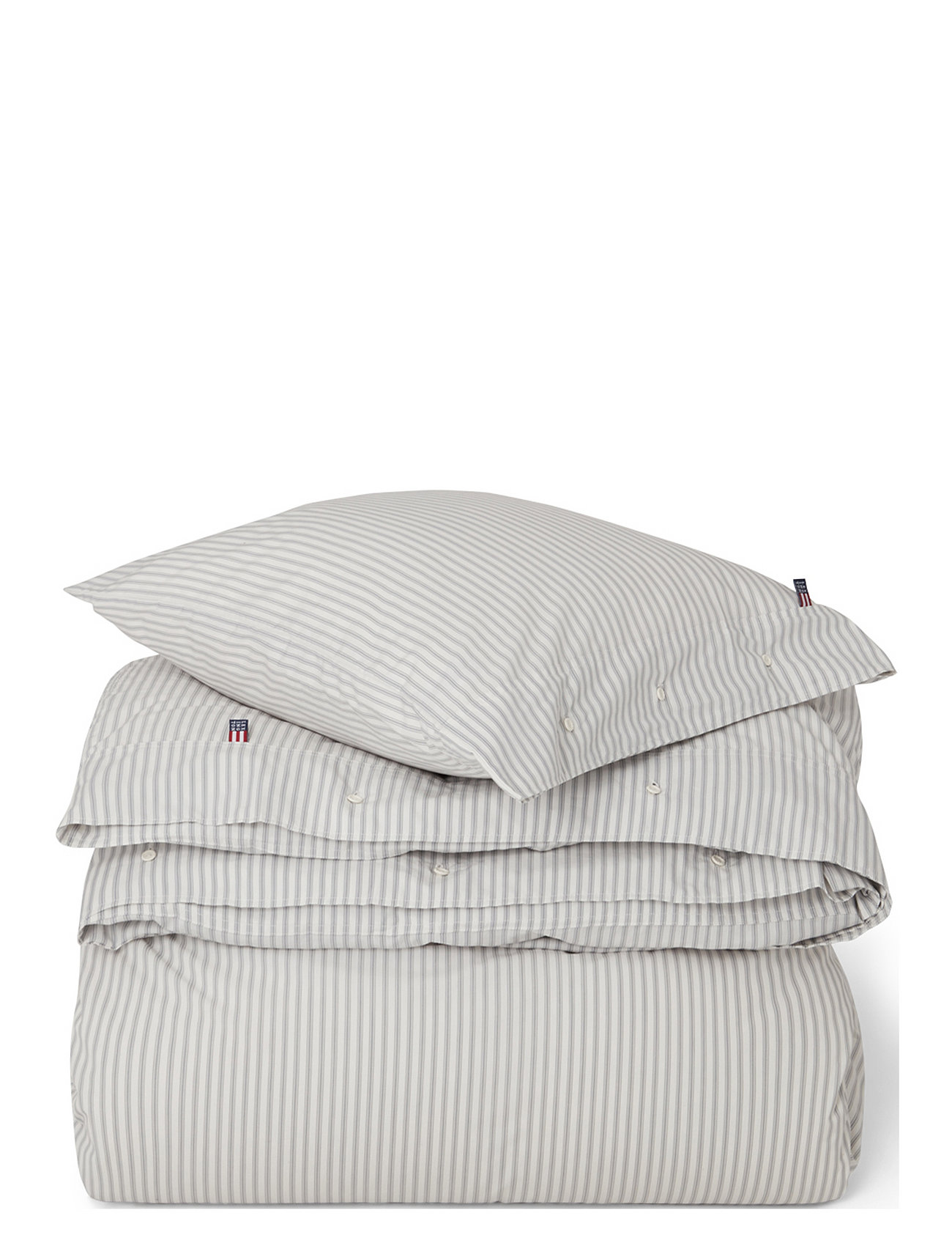 LEXINGTON Einrichtung Gestreift Baumwolle Poplin Bed Set Grau - 200X200/50X80X2 - Unisex