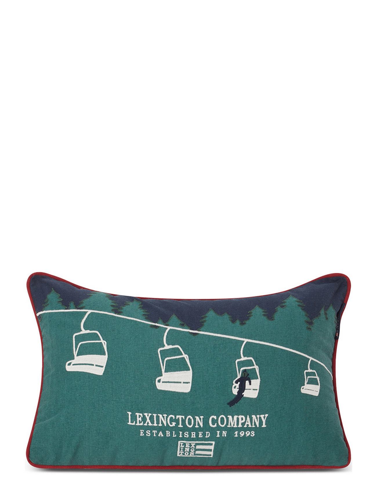 Ski Lift Organic Cotton Twill Pillow Home Textiles Cushions & Blankets Cushion Covers Green Lexington Home