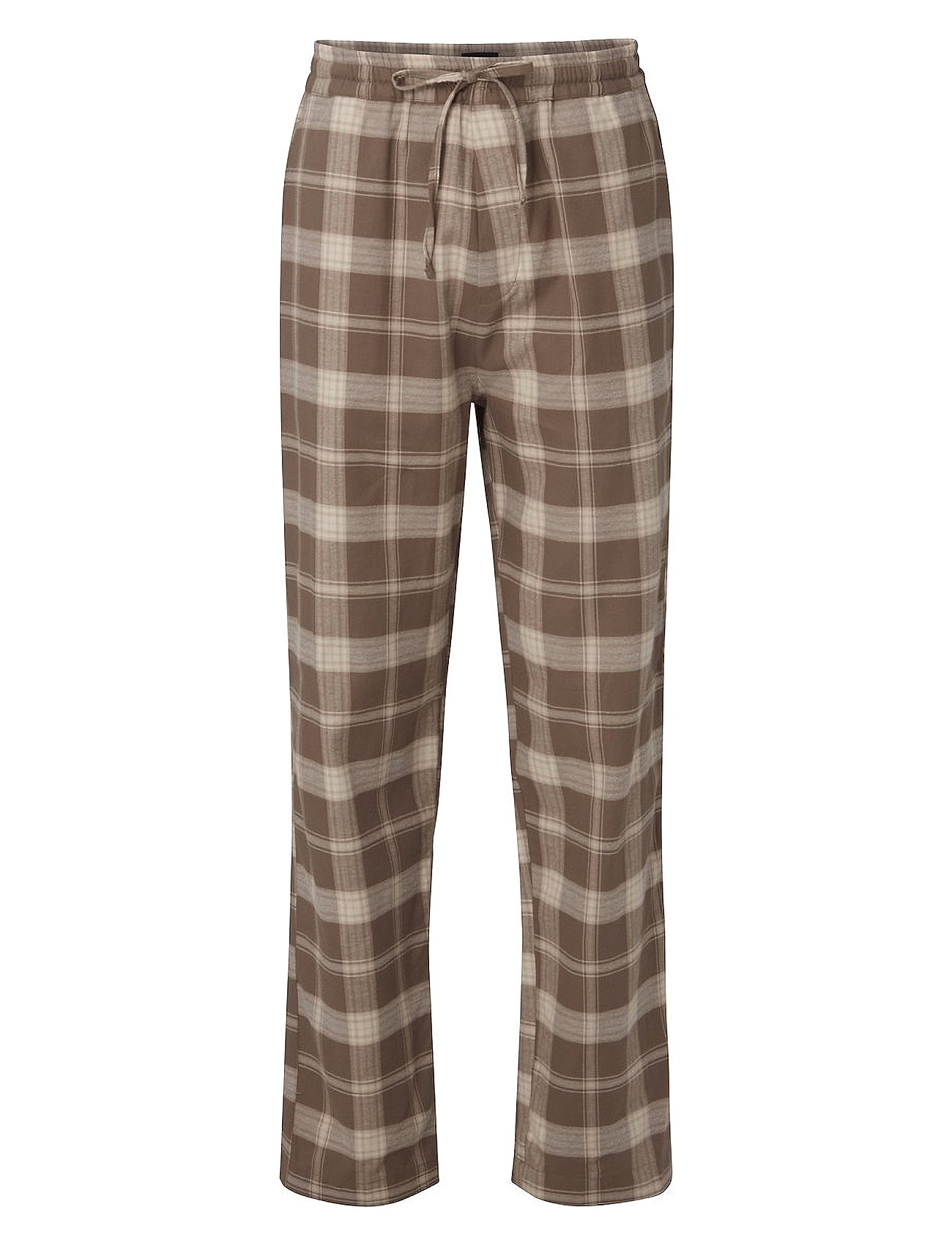 Konrad Organic Cotton Checked Flannel Pajama Pants Pyjamas Nattøj Beige Lexington Home