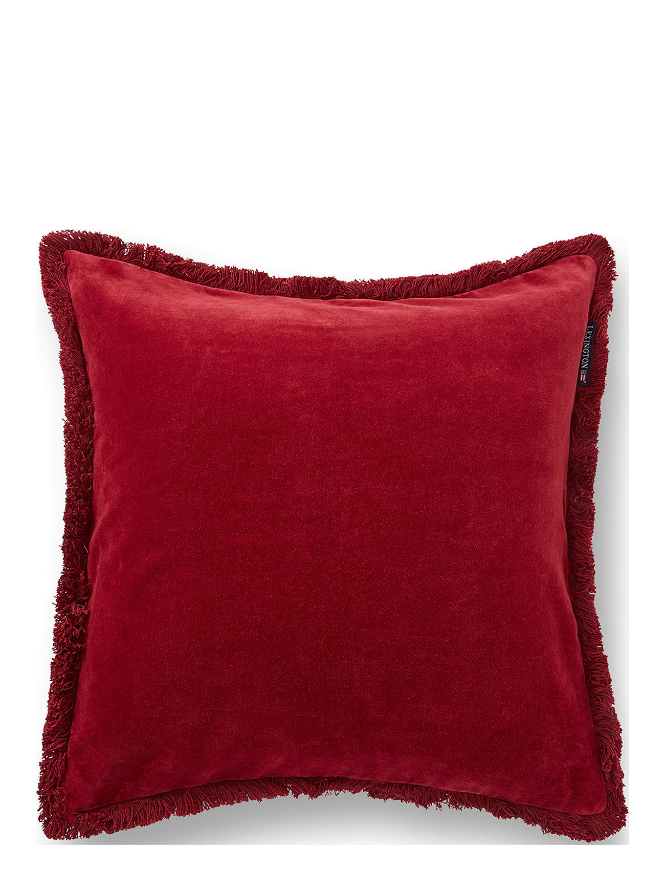 Lexington Home Organic Cotton Velvet Fringe Pillow Cover Röd