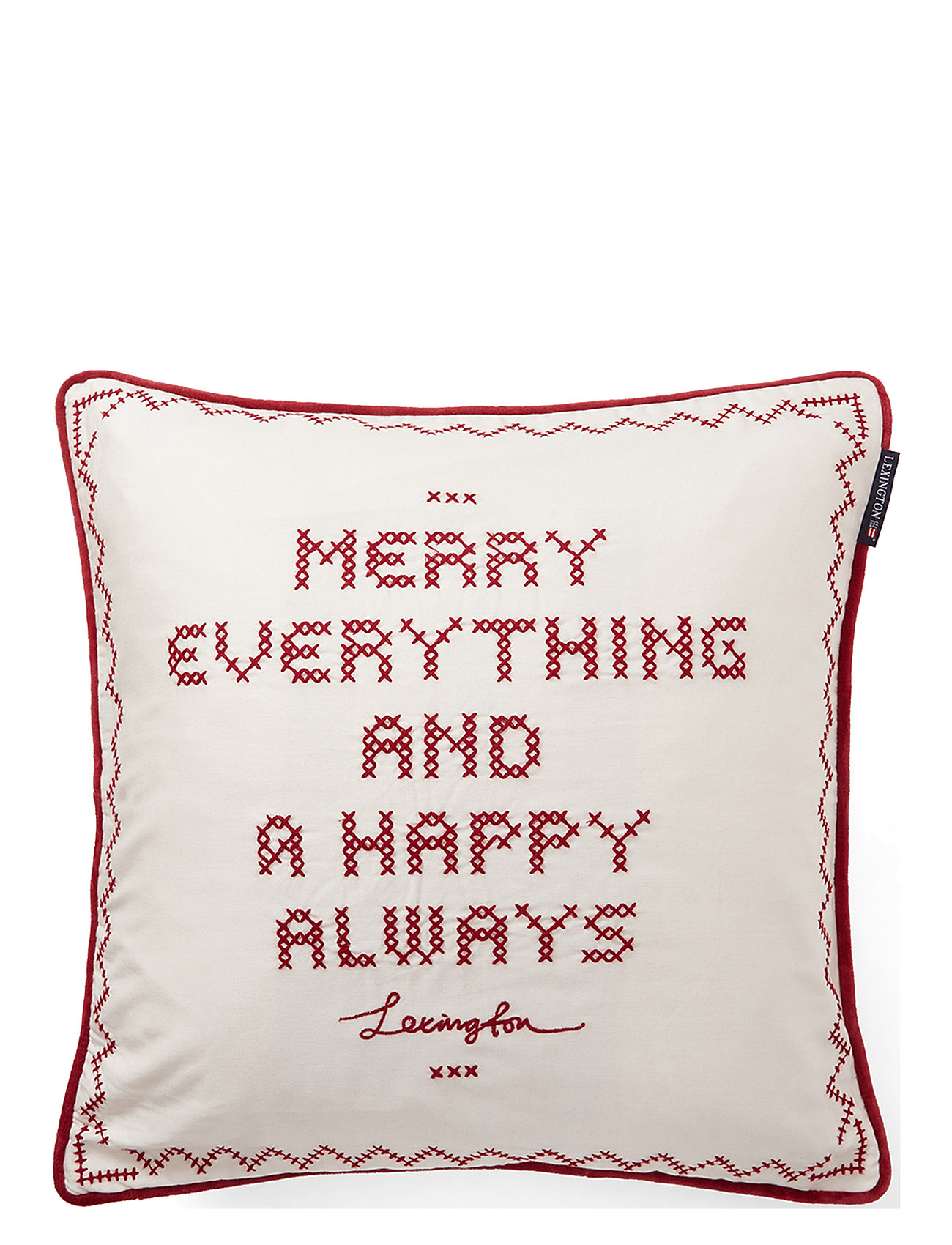 Lexington Home Happy Always Organic Cotton Pillow Cover Kräm