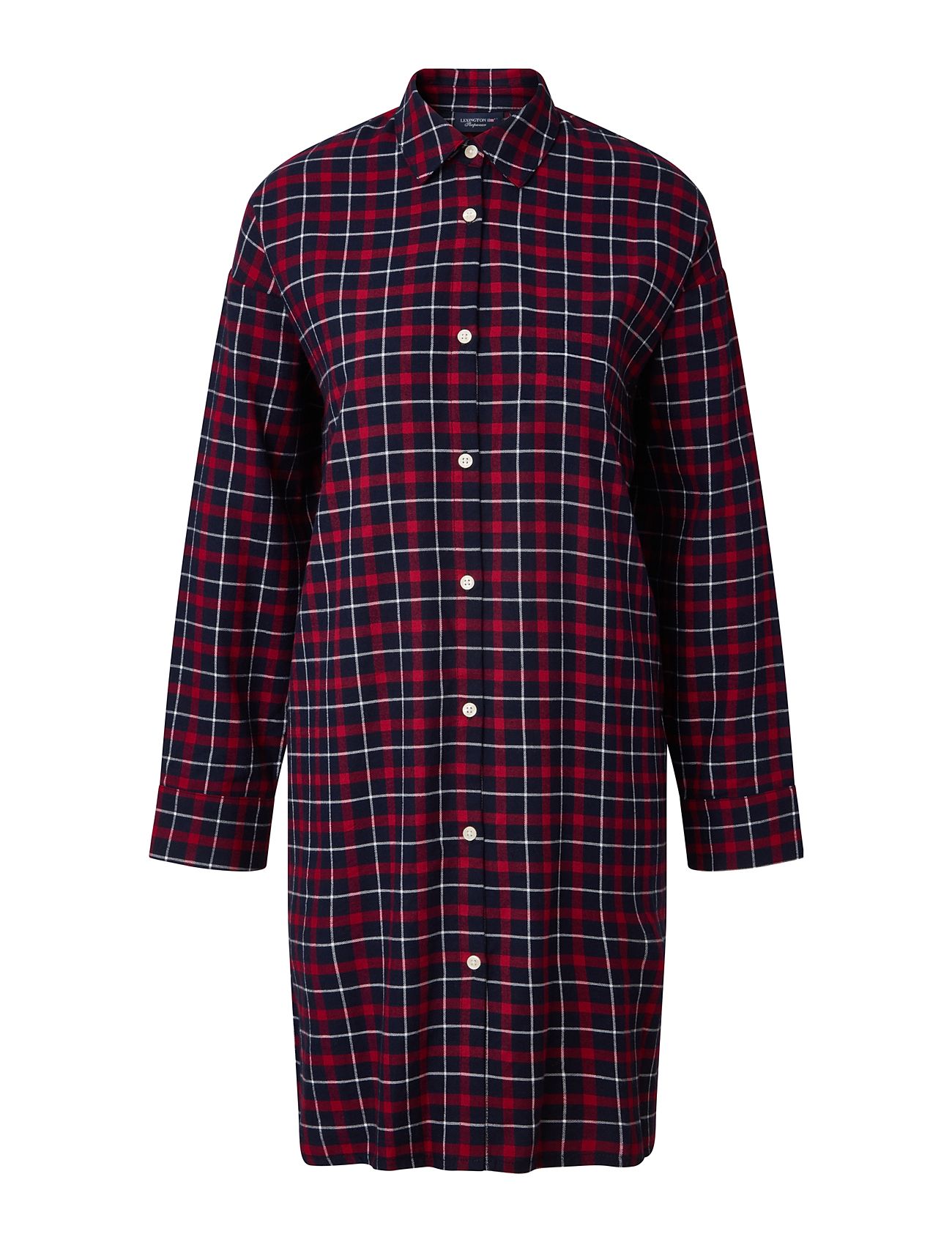 Lexington Home Luna Organic Cotton Checked Flannel Nightshirt Röd