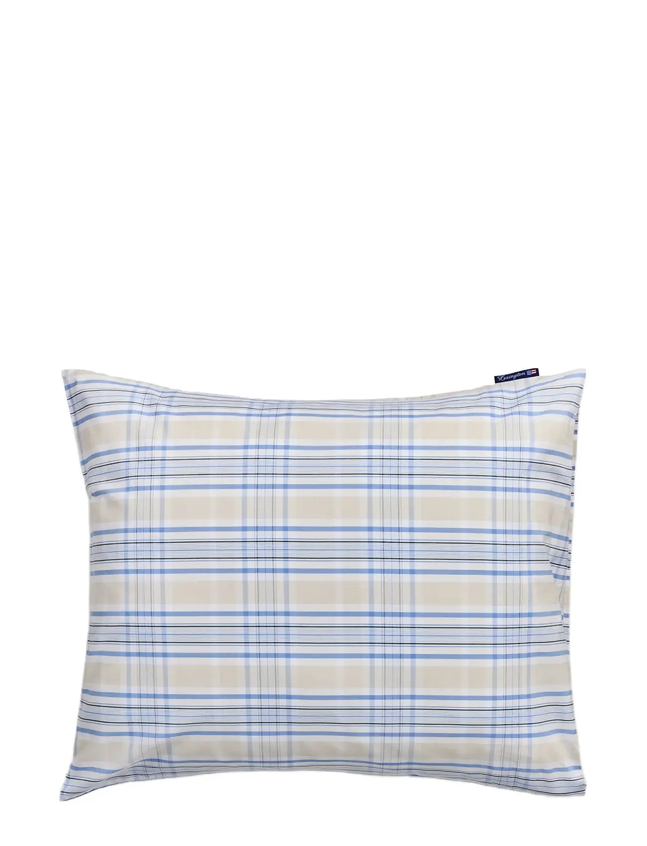 LEXINGTON Einrichtung Beige/Blau Checked Baumwolle Poplin Pillowcase Beige - 50X75 - Unisex