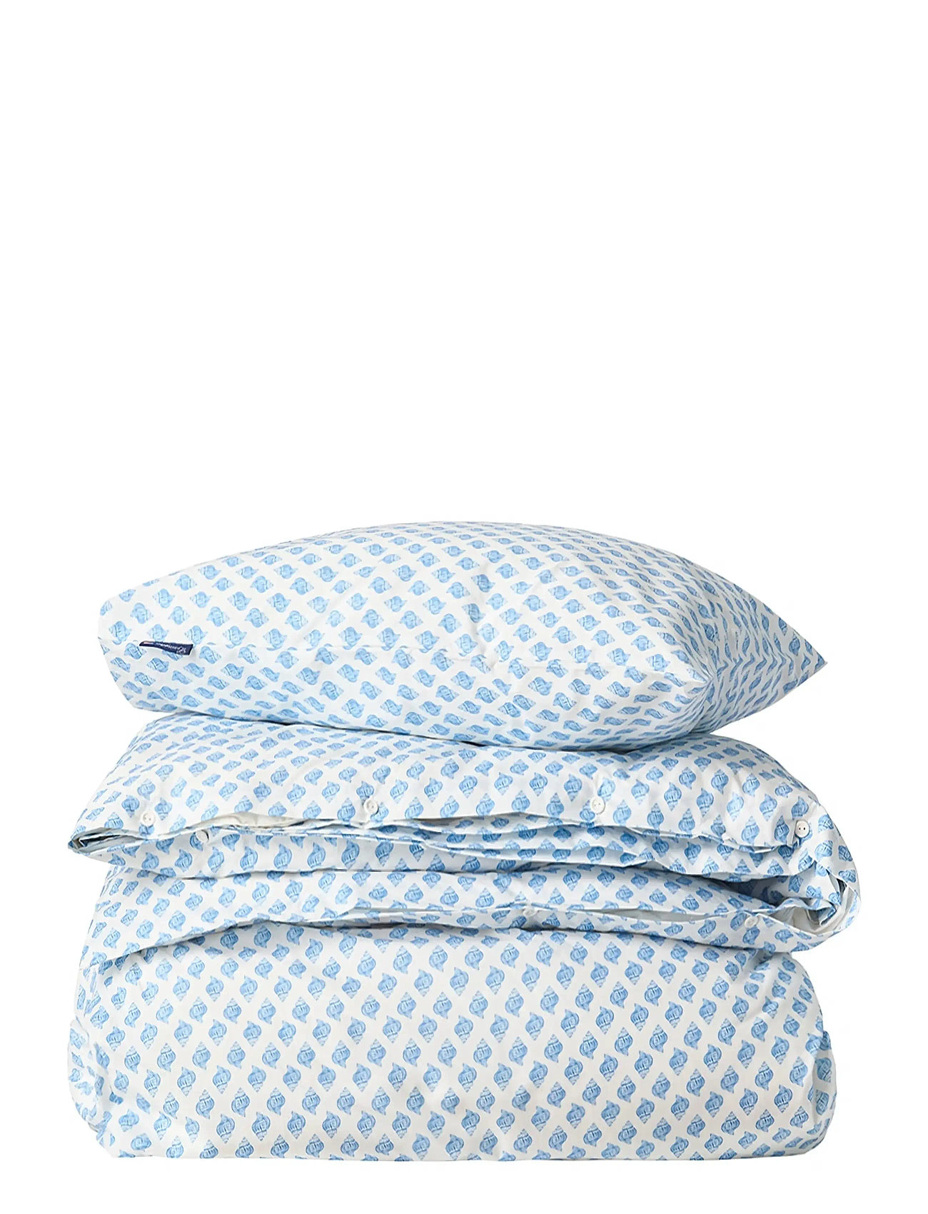 Lexington Home White/Blue Shell Printed Cotton Poplin Bed Set, 140X220/60X70, Blue, Sengetekstiler > Sengesæt, Unisex