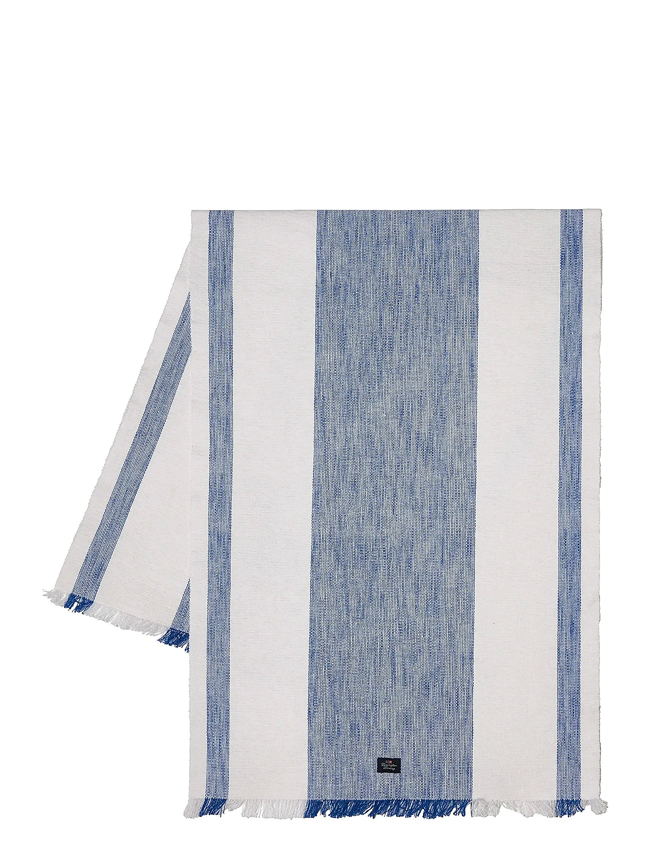 LEXINGTON Einrichtung Gestreift Organic Baumwolle Runner With Fringes Blau - 50X250 - Unisex