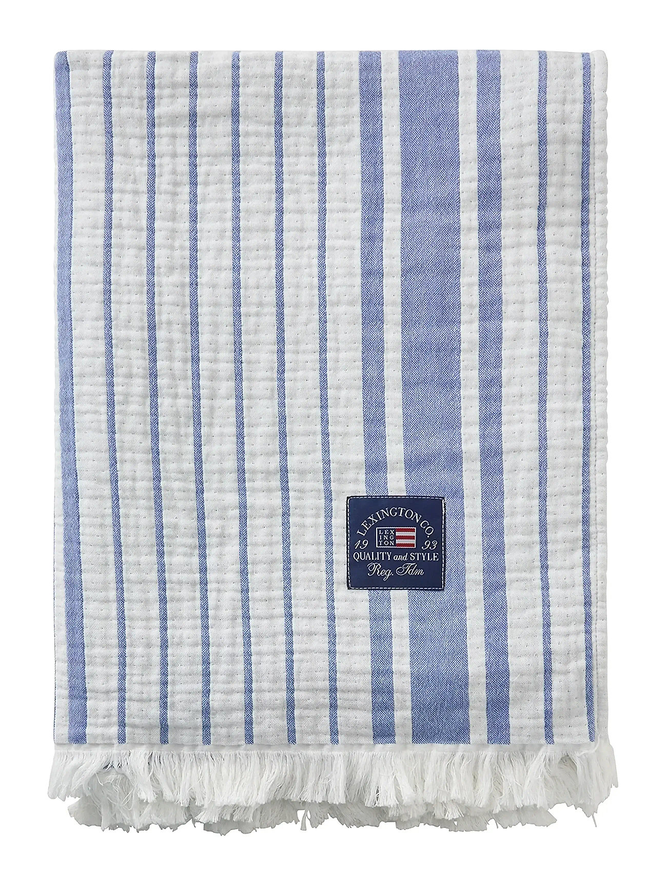 LEXINGTON Einrichtung Gestreift Organic Baumwolle Throw Blau - 130X170 - Unisex