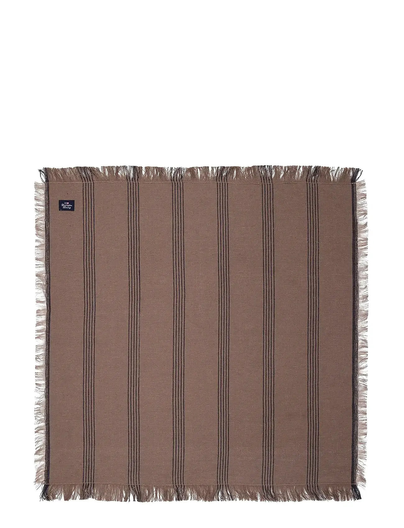 Lexington Home Striped Linen/Cotton Napkin With Fringes, 50X50, Brown, Servietter > Stofservietter, Unisex