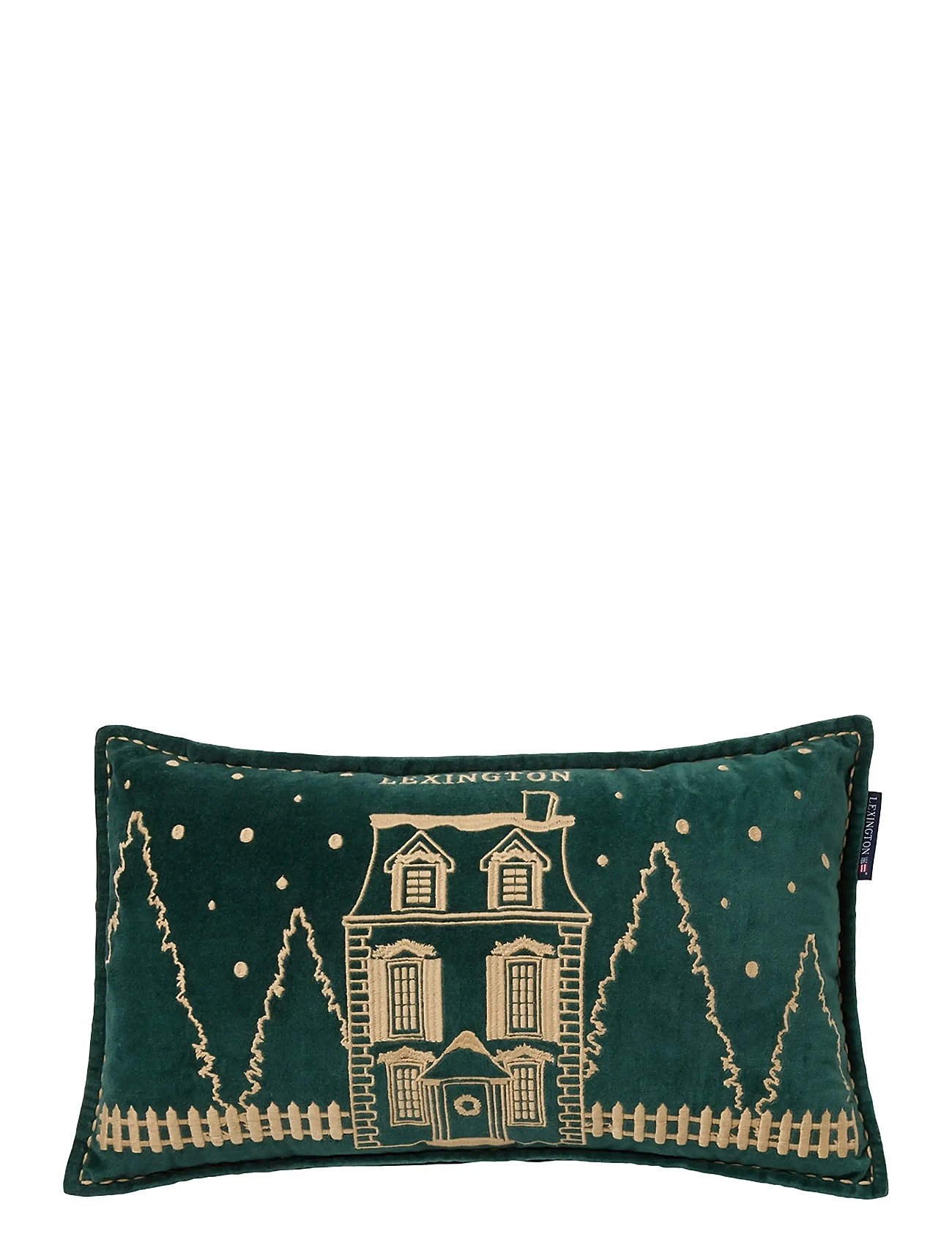 Lexington Home Winter House Organic Cotton Velvet 50X30 Pillow, 30X50 cm, Green, Puder & Tæpper > Puder, Unisex