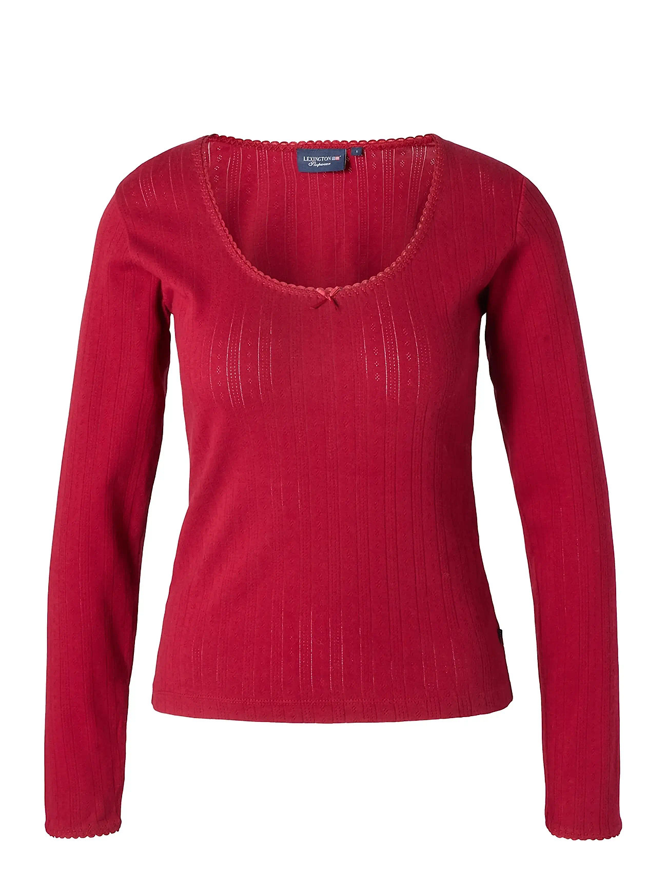 Lexington Home Pointelle Organic Cotton Jersey Pajama Set, L, Red, Nat- Og Opholdstøj > Pyjamas (set), Dame