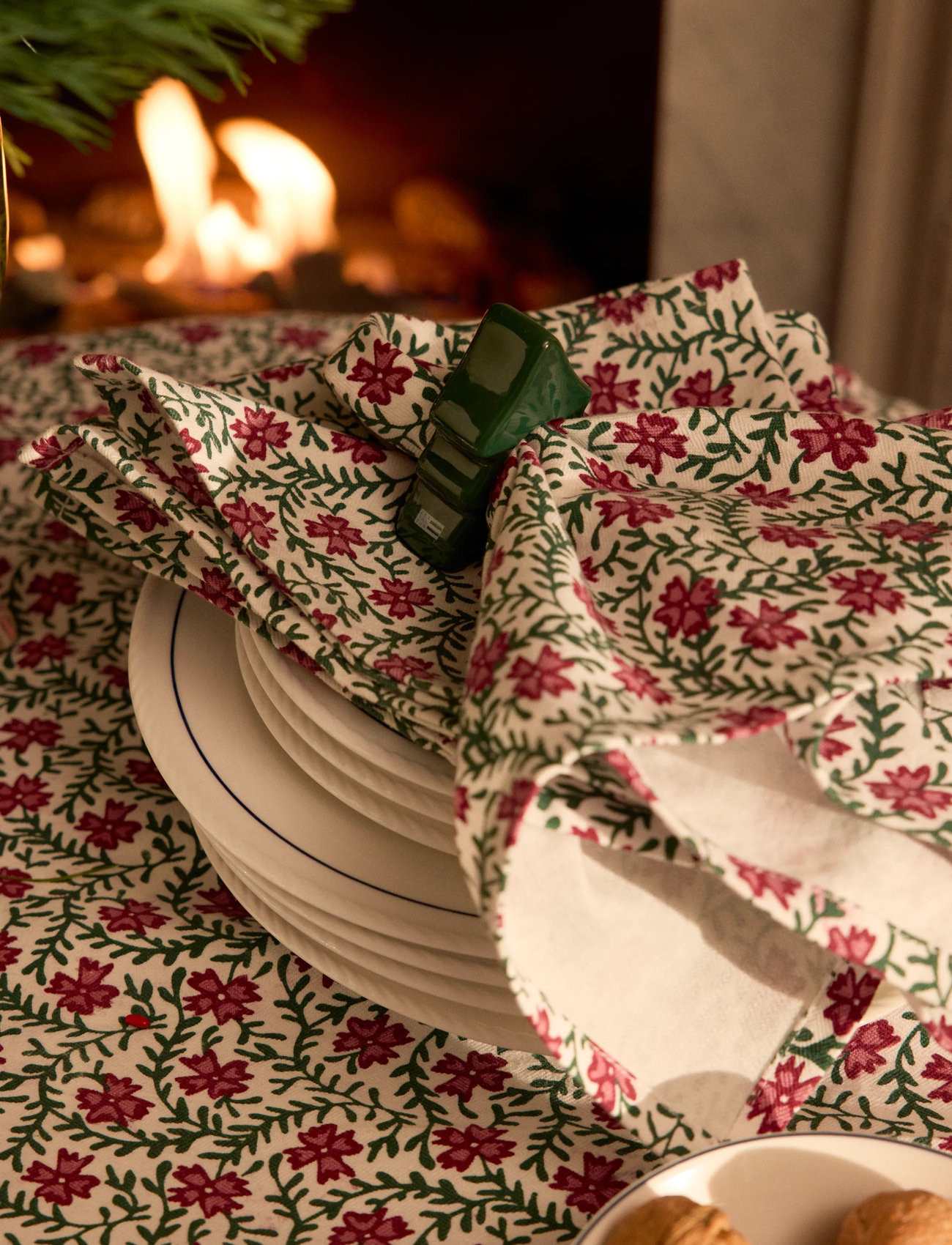 Lexington Home Tree Stoneware Napkin Ring, One Size, Green, Spise- Og Bordtilbehør > Servietringe Og -Holdere, Unisex