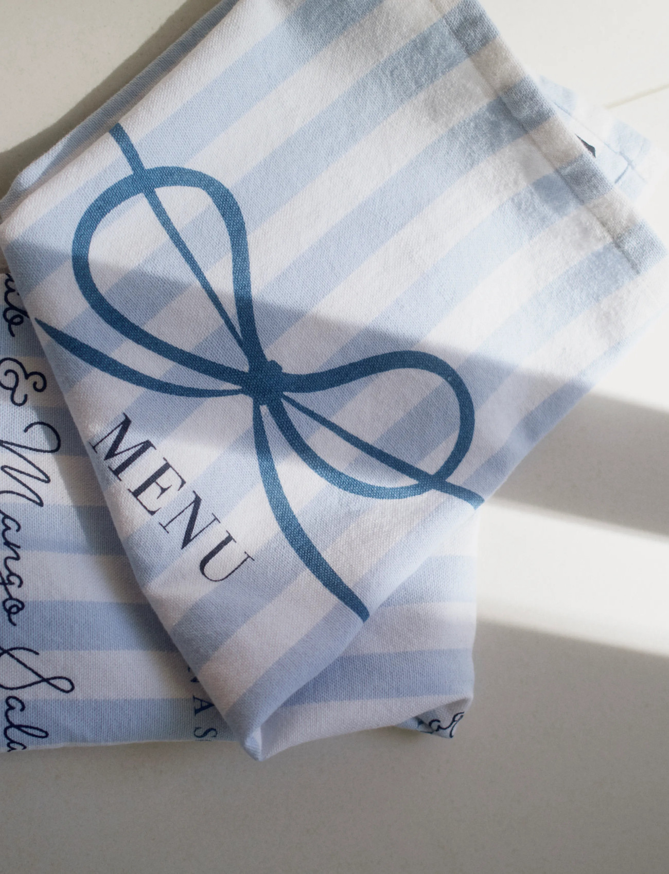 Lexington Home Party Menu Org Cotton Kitchen Towel, 50X70, Blue, Køkkentekstiler > Køkkenhåndklæder, Unisex