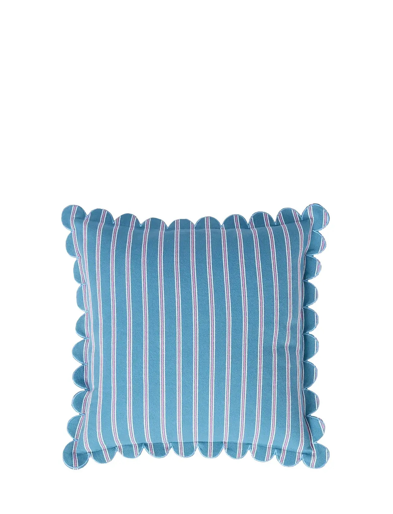 Lexington Home Striped Organic Cotton Scallop Wing Pillow Cover, 50X50, Blue, Puder & Tæpper > Pudebetræk, Unisex