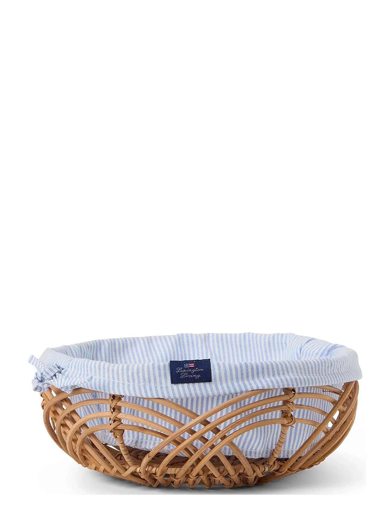 Lexington Home Wavy Rattan Basket With Liner (Diam 26cm), One Size, Blue, Køkkenopbevaring > Brødkasser Og -Kurve, Unisex