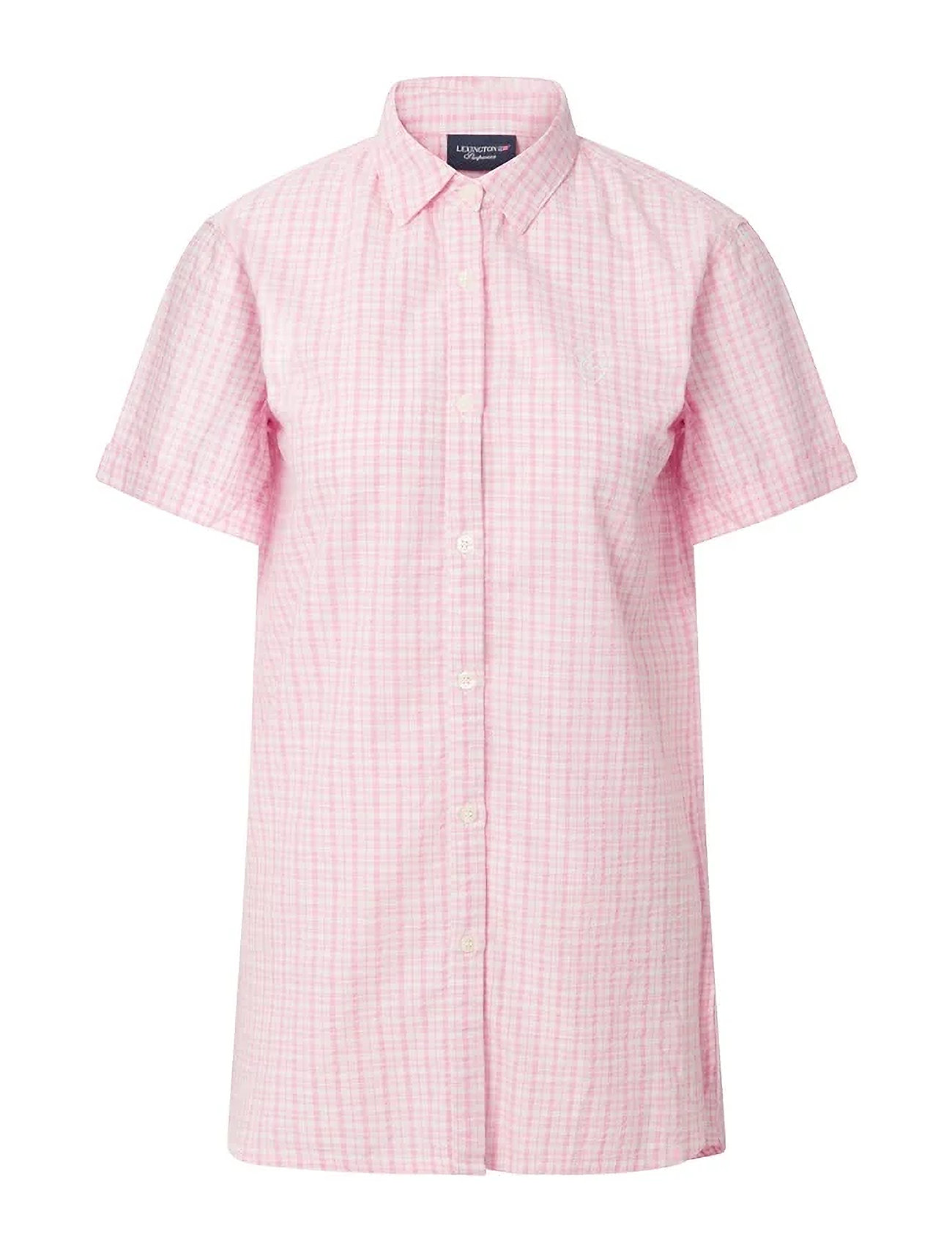 Lucy Kids Organic Cotton Seersucker Nightshirt Night & Underwear Pyjamas Nightdresses Pink Lexington Home