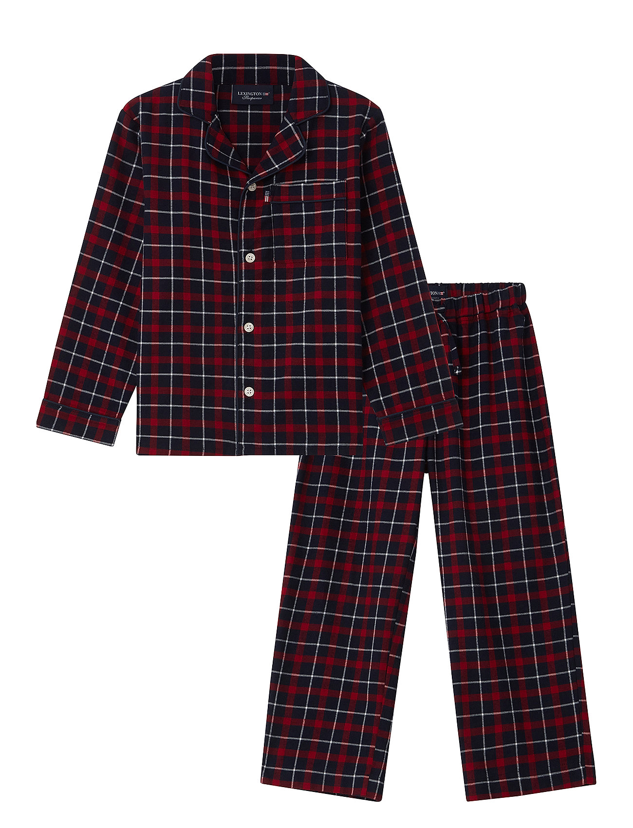 Hayden Organic Cotton Checked Flannel Pajama Set Pyjamas Nattøj Red Lexington Home