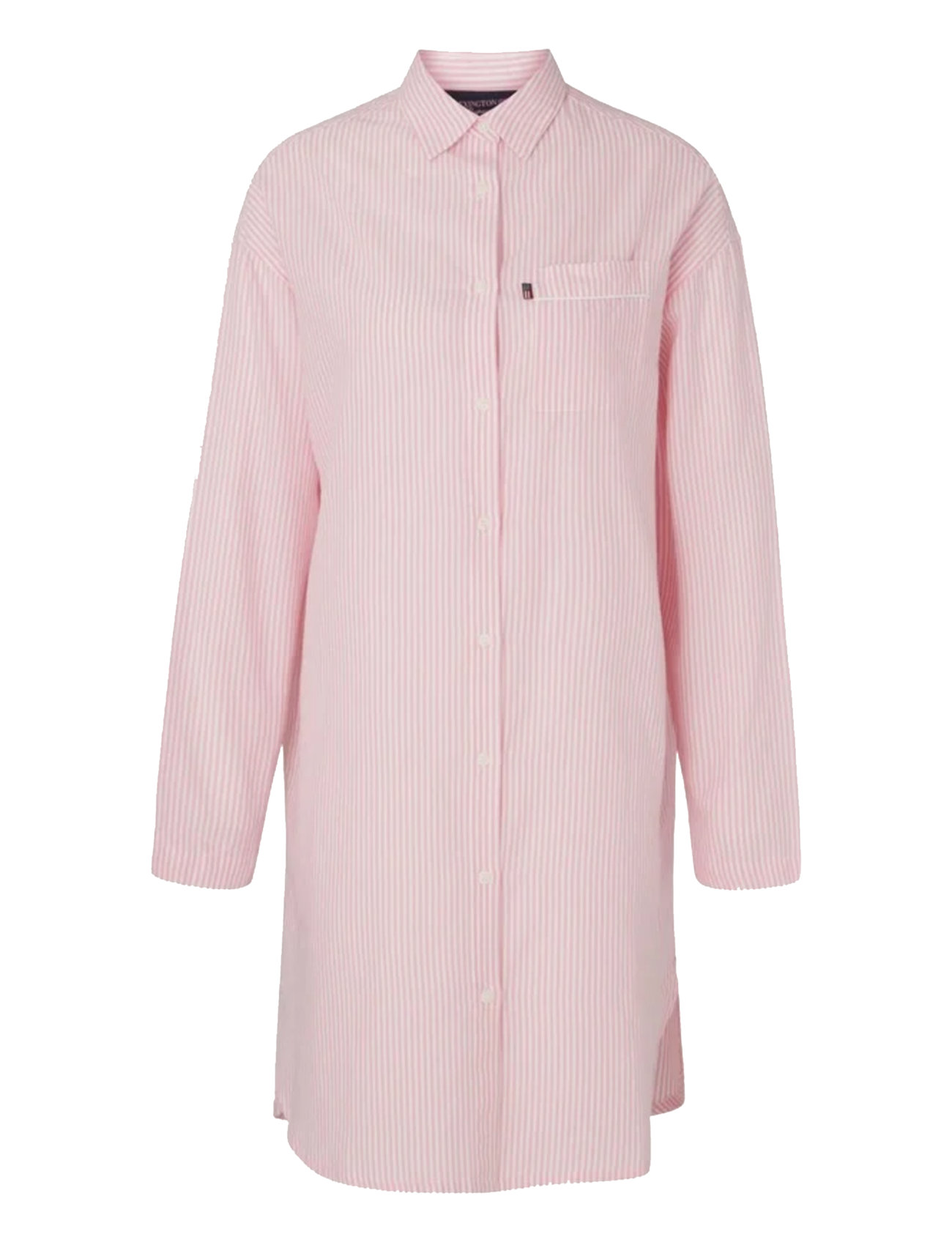 Icons Luna Organic Cotton Light Oxford Nightshirt Nattkjole Pink Lexington Home