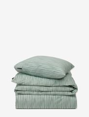 Green/White Striped Cotton Poplin Bed Set - GREEN/WHITE