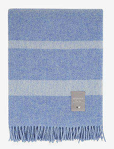 Hotel Wool Throw - blankets & throws - blue/white