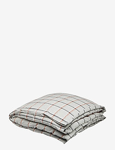 Checked Flannel Duvet - LT GRAY/WHITE/RUST CHECK