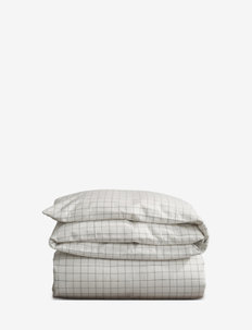 Cashmere Flannel Duvet - WHITE/LT GRAY CHECK