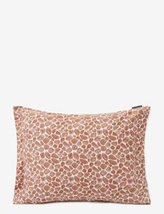 Printed Giraffe Organic Cotton Sateen Pillowcase - spilvendrānas - dk beige/white