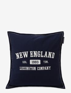 Cotton Twill Logo Message Pillow Cover - kuddfodral - blue