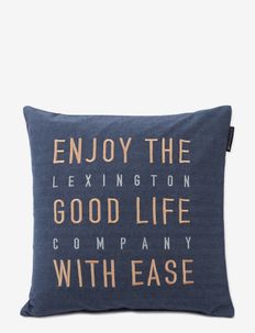 Good Life Herringbone Cotton Flannel Pillow Cover - cushion covers - steel blue