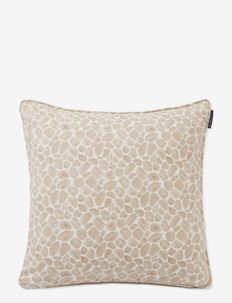 Printed Giraffe Cotton Twill Pillow Cover - kussenovertrekken - lt beige/white