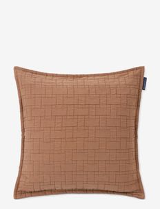 Basket Structured Cotton Pillow Cover - kussenovertrekken - mid brown
