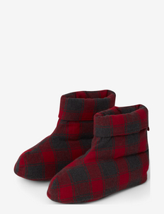 Charlie Re-down Socks - slippers - red/dk gray