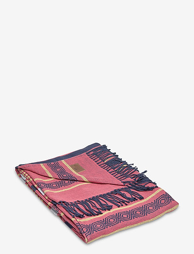 Multi Striped Cotton Throw - couvertures - red multi