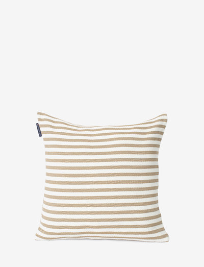 Block Striped Recycled Cotton Pillow Cover - dekoratīvās spilvendrānas - beige