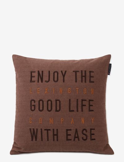Good Life Herringbone Cotton Flannel Pillow Cover - cushion covers - beige