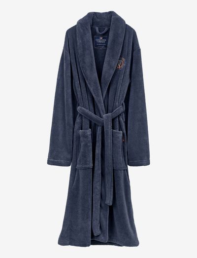 Lesley Fleece Robe - bathroom textiles - dk. gray